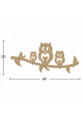 Hobi-Art A 045 Boyanabilir Ham Ahşap Anahtarlık