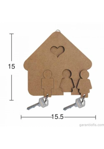 Hobi-Art Boyanabilir Ahşap Anahtarlık Kutusu Obje A 030