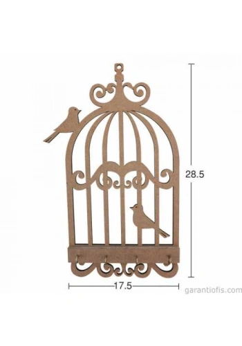 Hobi-Art Boyanabilir Ahşap Anahtarlık Kutusu Obje A 034