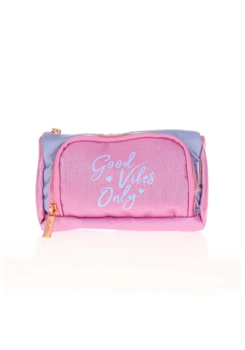 KAUKKO K2528 SPARKLE PLUMP KALEM ÇANTASI DUBLE PEMBE