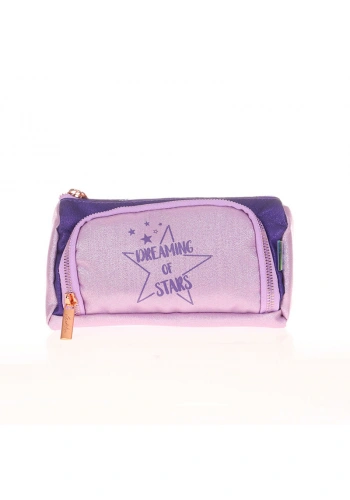 KAUKKO K2529 SPARKLE PLUMP KALEM ÇANTASI DUBLE LİLA