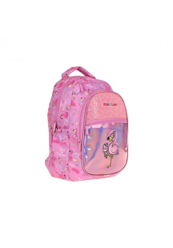 Kaukko Sırt Çantası Kids&Love Aynalı-Taşlı Flamingo L5095