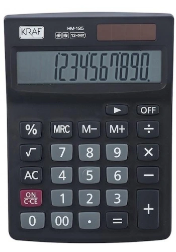 Kraf Hesap Makinesi Metal Gövde TAX Fonksiyonlu HM125 (12 Hane)