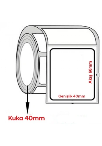 Kuşe Barkod Etiketi 60x40mm (1000 li Rulo)