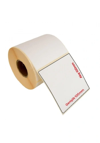 Kuşe Geniş Barkod Etiketi 100x100mm (500 lü Rulo)