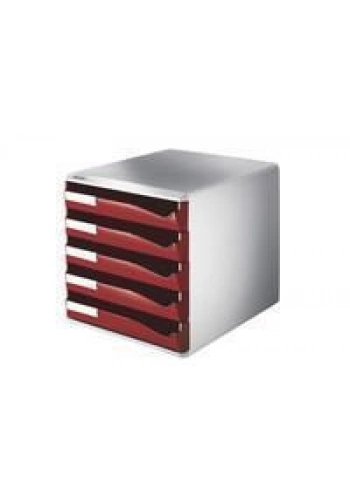 LEITZ 5280 5 ÇEKMECELİ EVRAK RAFI KIRMIZI