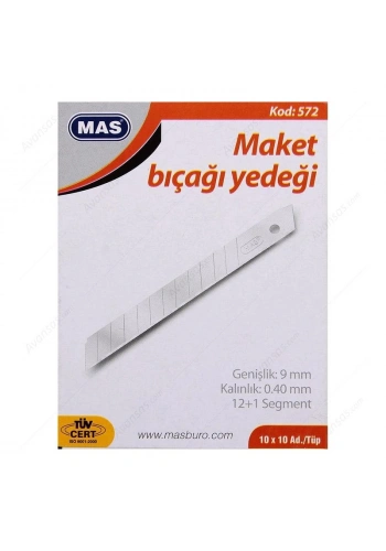 MAS 2577 GENİŞ MAKET BIÇAĞI YEDEĞİ 18mm 10LU 3LÜ BİLİSTER