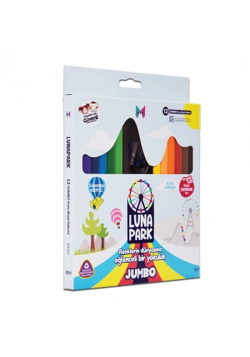 Masaüstü Lunapark Jumbo Kuru Boya Kalemi 12 Renk 5211
