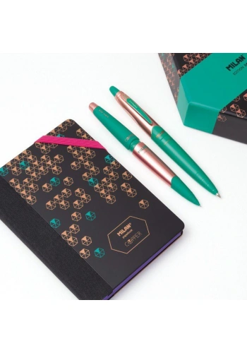 Milan Hediyelik Hesap Makinesi Tükenmez ve Kurşun Kalem Kalemtraş Set Yeşil