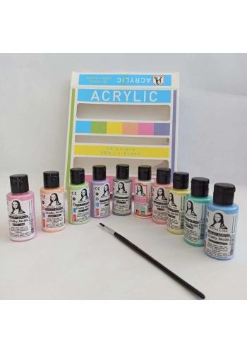 Monalisa ML122C Akrilik 10 Chalk x 40 ml + Fırça Set