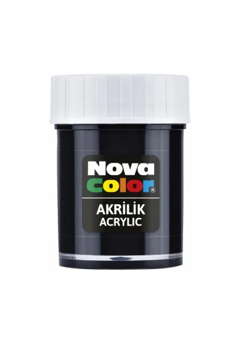 NOVA COLOR AKRİLİK BOYA SİYAH ŞİŞE NC-174
