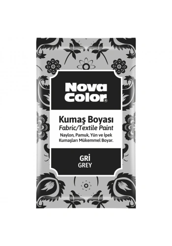 NOVA COLOR TOZ KUMAŞ BOYASI GRİ 12 GR NC-908