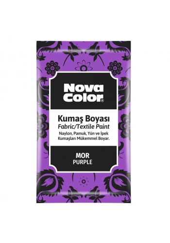 NOVA COLOR TOZ KUMAŞ BOYASI MOR 12 GR NC-907