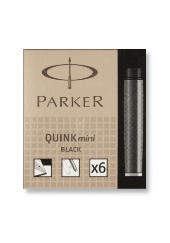 Parker Quink Kısa Dolma Kalem Kartuşu 6’lı Siyah S0767220