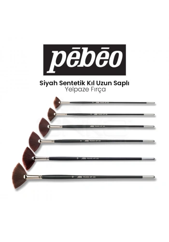 Pebeo Seri 223 Siyah Sentetik Kıl Uzun Saplı Yelpaze Fırça