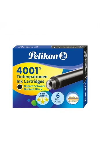 Pelikan Kartuş Serisi TP6X Dolma Kalem Kartuşu Siyah
