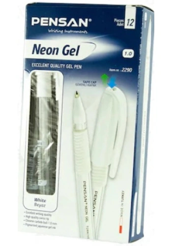 PENSAN NEON GEL KALEM BEYAZ 22290