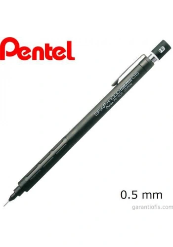 Pentel 0,5mm Graph PG1005 Mat Siyah Profesyonel Versatil Kalem