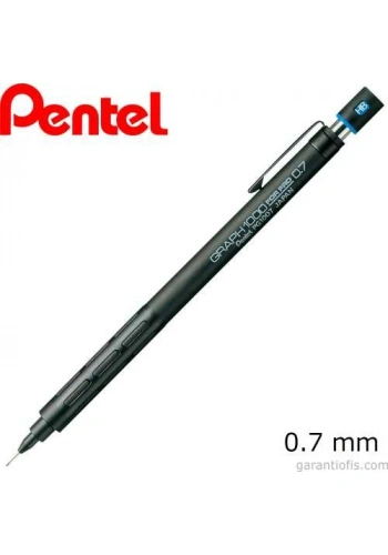 Pentel 0,7mm Graph PG1007 Mat Siyah Profesyonel Versatil Kalem