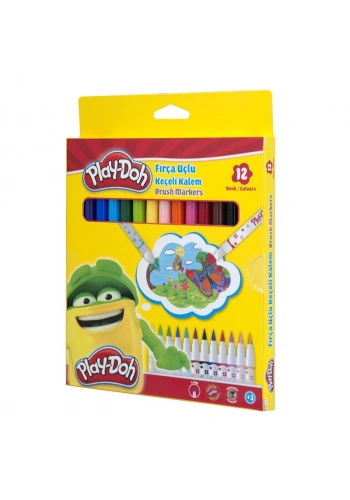 PLAY-DOH 12 RENK KEÇELİ KALEM FIRÇA UÇLU KE009
