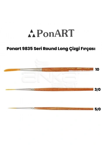 Ponart 9835 Seri Round Long Çizgi Fırçası