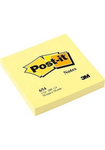 Post-it 100 Yaprak Not Sarı 76x76 mm 654