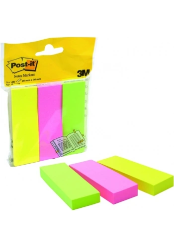 Post-it Sayfa İşareti Neon 3 Renk x 100 Yaprak 25x76 mm 671-3