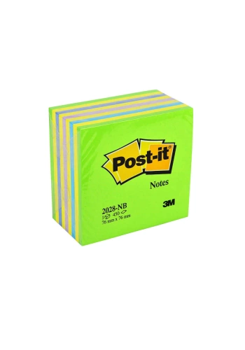 Post-it Yapışkanlı Küp Not Kağıdı 76x76mm 450 Yaprak Gökkuşağı Yeşil