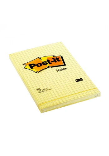 Post-it Yapışkanlı Not Kağıdı 102x152mm 100 Yaprak Kareli Sarı