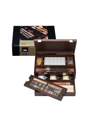 Rembrandt Professional Master Sulu Boya Seti Ahşap Kutu 42 Yarım Tablet + 14 Aksesuar