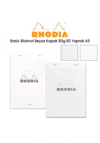 Rhodia Basic Bloknot Beyaz Kapak 80g 80 Yaprak A5