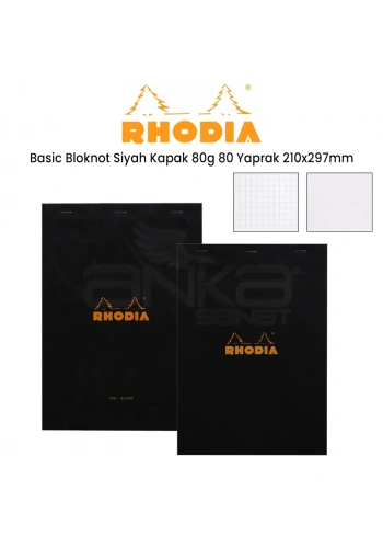 Rhodia Basic Bloknot Siyah Kapak 80g 80 Yaprak 210x297mm