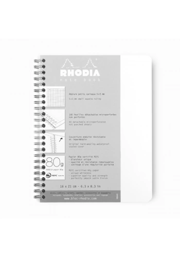 Rhodia Note Book Kareli Spiralli Defter Beyaz A5