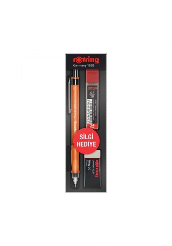 Rotring Visuclick Versatil+Min+Silgi 3’lü Okul Seti- 0.7 mm Turuncu