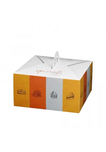 Saplı Turta Kutusu (No:0) 18x18x13 cm - 50 Adet