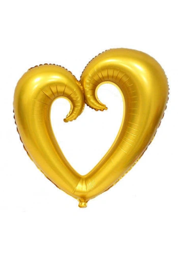 Şekilli Kalp Altın Renk Folyo Balon
