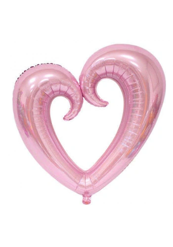 Şekilli Kalp Pembe Renk Folyo Balon