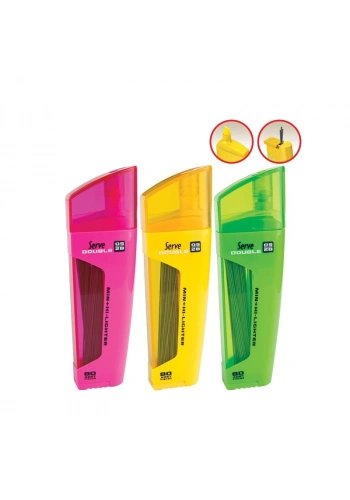 SERVE DOUBLE KALEM UCU 0.5 2B-FOSFORLU KALEM SARI-PEMBE 2Lİ