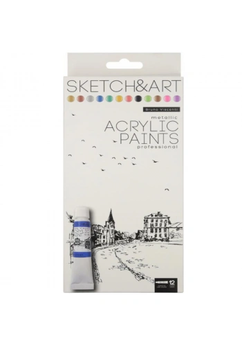 Bruno Visconti Sketch&Art Akrilik Boya Metalik Renkler 12x12ml No:70-0065