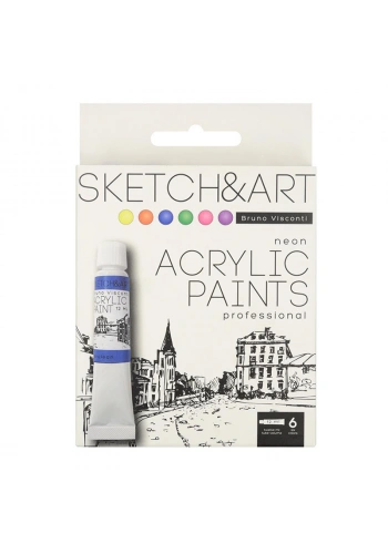 Bruno Visconti Sketch&Art Akrilik Boya Seti 6x12ml Neon Renkler No:70-0064