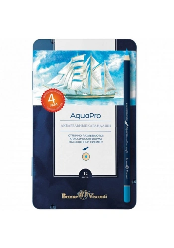 Bruno Visconti Sketch&Art Profesyonel Aquarel Kuru Boya Kalemi 12 Renk Metal Kutuda No:30-0044