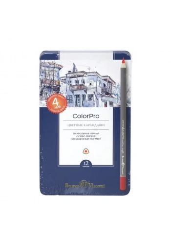 Bruno Visconti Sketch&Art Profesyonel Kuru Boya Kalemi 12 Renk Metal Kutuda No:30-0040