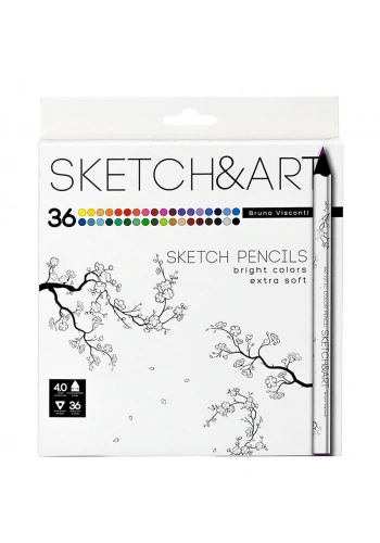 Bruno Visconti Sketch&Art Profesyonel Kuru Boya Kalemi Kalın Gövde 4mm 36 Renk No:30-0116