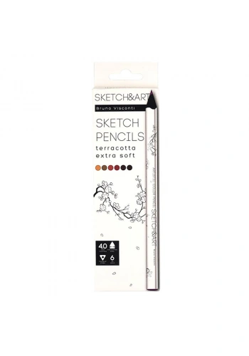 Bruno Visconti Sketch&Art Profesyonel Kuru Boya Kalemi Kalın Gövde 4mm Toprak 6 Renk No:30-0118/06