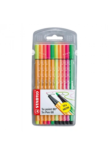Stabilo Point 88 ve Point 68 Fineliner Kalem 10 Renk 8868/10-1