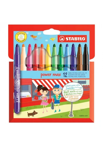 Stabilo Power Max Keçeli Kalem 12 Renk 980/12-02