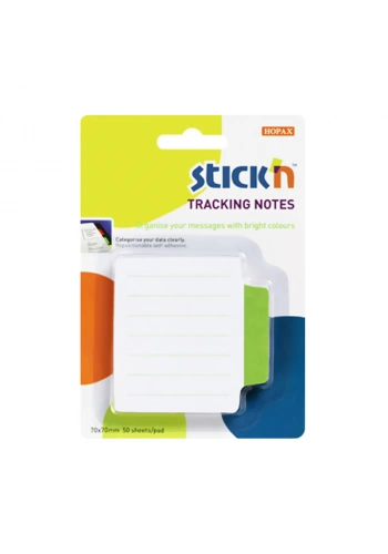 STİCKN 21486 YAPIŞKANLI NOT KAĞIDI 70x70 ÇİZGİLİ BEYAZ-YEŞİL