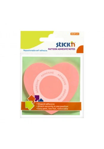 STİCKN 21545 YAPIŞKANLI KALP NOT KAĞIDI 70x70 50 YAPRAK PEMBE