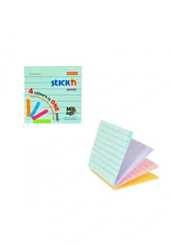 STİCKN 21577 YAPIŞKANLI NOT KAĞIDI 76x76 ÇİZGİLİ 100 YAPRAK 4 RENK