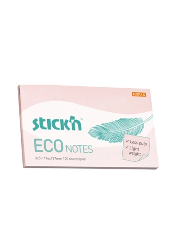 STİCKN 21750 ECO YAPIŞKANLI NOT KAĞIDI 76x127 100 YAPRAK PEMBE